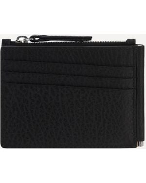Margiela Grained Leather Card Holder - Black