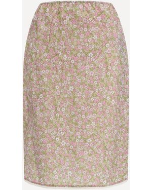 Prada Floral Midi Skirt - Natural