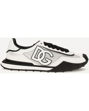 Dolce & Gabbana Dg Logo Leather Sneakers - White