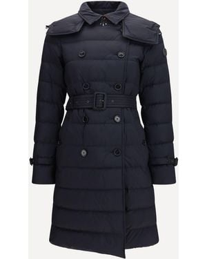 Burberry Audley Mid Length Nylon Down Jacket - Blue
