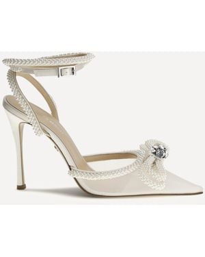 Mach & Mach Double Bow Satin Pumps - White