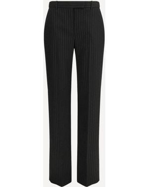 McQueen Pinstriped Tailored Trousers - Black
