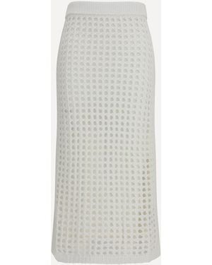 Max Mara Pure Cotton Mesh Skirt - White