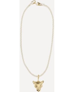 forte_forte Forte_Forte Sculpture Necklace With Puma Pendant - White