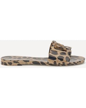 Dolce & Gabbana Rubber Sandals With Leopard Print - Natural