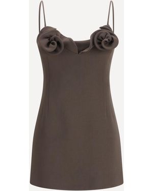 Magda Butrym Short Wool-Blend Dress - Brown