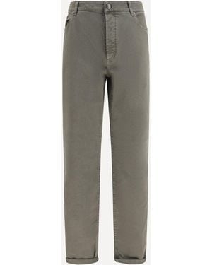 Brunello Cucinelli Jeans With Turn-Up Hem - Grey