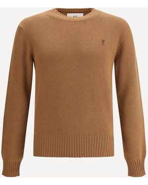 Ami Paris Ami De Coeur Sweater - Brown