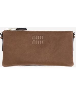 Miu Miu Leather Pouch - White