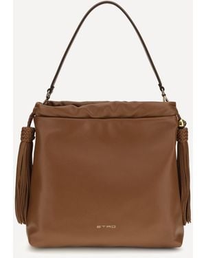 Etro Kalispera Leather Shoulder Bag - Brown