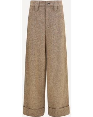 Brunello Cucinelli Tailored Wool-Blend Trousers - Natural