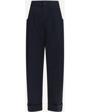 Jacob Cohen Lindsay Barrel Wide Trousers Gabardine - Blue