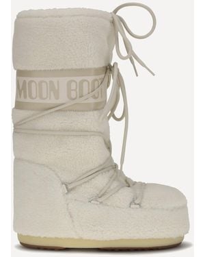 Moon Boot Icon Teddy Boots - White