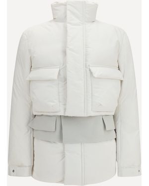 Sacai Double Padded Jacket With Zip Closure - White