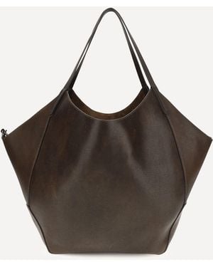 Brunello Cucinelli Leather Shopping Bag With Monili Detail - Brown