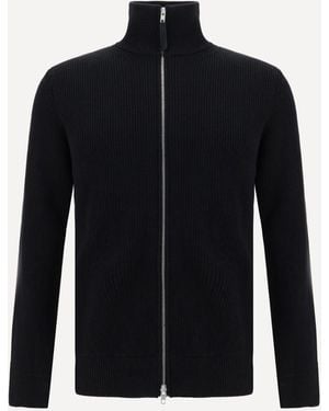 Margiela Cotton Zip-Up Jumper - Blue