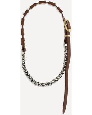 Miu Miu Leather Necklace - White
