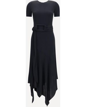 Alaïa Belted Jersey Dress - Blue