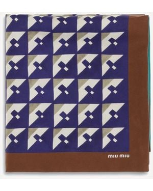 Miu Miu Geometric Print Scarf - Blue