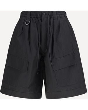 Y-3 Cotton-Blend Cargo Bermuda Shorts - Blue