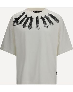Palm Angels Big Neck Logo T-Shirt - Gray