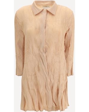 GONGDID DESIGN Wavy Shirt Dress - Natural