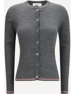 Thom Browne Cardigan A Coste - Grigio