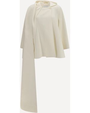 Alaïa Wool Coat With Scarf - White