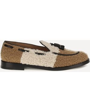 Fratelli Rossetti Two-Tone Bouclé-Effect Loafers - White