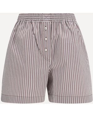 Brunello Cucinelli Striped Silk Shorts - Grey