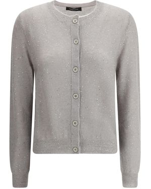 Fabiana Filippi Cardigan Con Paillettes - Grigio