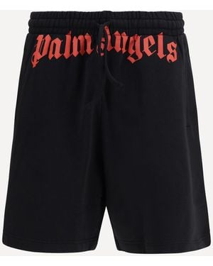 Palm Angels Waist Logo Sweatshorts - Black