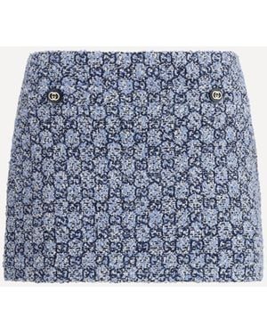 Gucci Gg Tweed Skirt - Blue