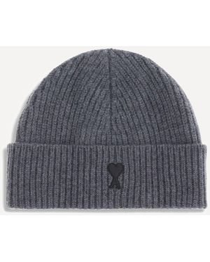 Ami Paris Ami De Coeur Beanie Hat - Blue