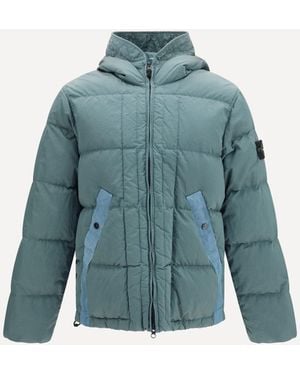 Stone Island Nylon Metal Hooded Puffer Jacket - Blue