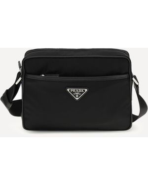 Prada Re-Nylon And Saffiano Shoulder Bag - Black