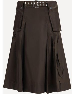 Ganni Duchesse Nylon Pleated Skirt - Black