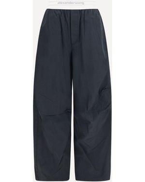 Alexander Wang Cotton-Blend Trousers With Elastic Waistband - Blue