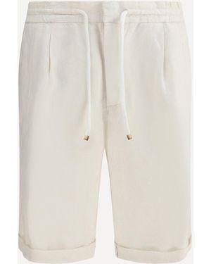Brunello Cucinelli Linen Dyed Shorts - White