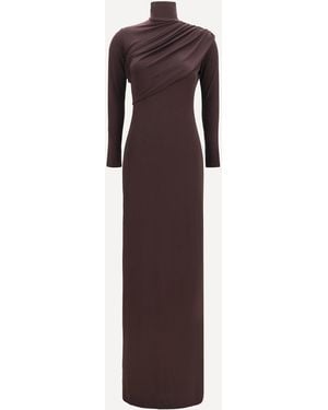 Courreges Twist High Neck Jersey Dress - Brown