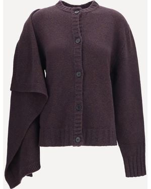 The Attico Crewneck Cardigan - Purple