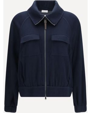 Brunello Cucinelli Felpa Con Collo Alto - Blu