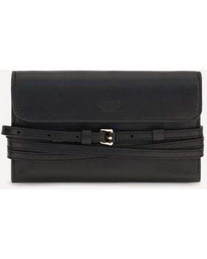 Moschino Leather Wallet With Buckle Detail - White