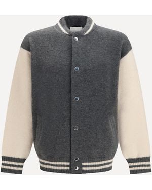 Laneus Cashmere And Silk Bomber - Grey