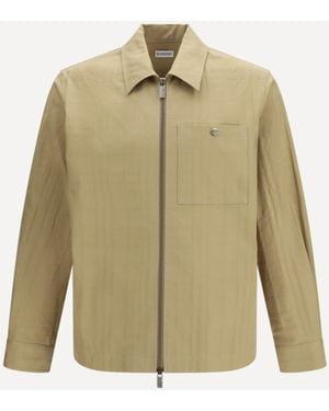 Burberry Check Cotton Zip Shirt Jacket - Natural
