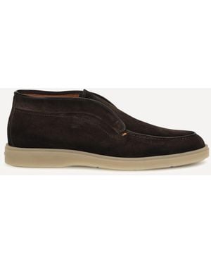 Santoni Digits Suede Loafers - White