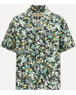 Valentino Shirt With An All-Over Papier Floral - Green