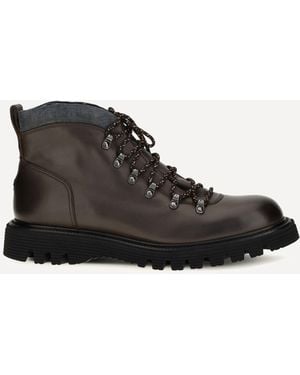 Fratelli Rossetti Leather Lace-Up Boots - Black