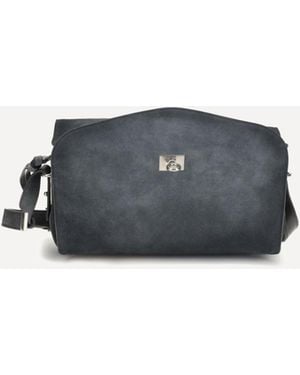 Balenciaga Medium Le 7 Suede Shoulder Bag - Blue
