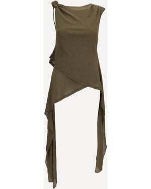 Ganni Asymmetrical Knot Top - Natural